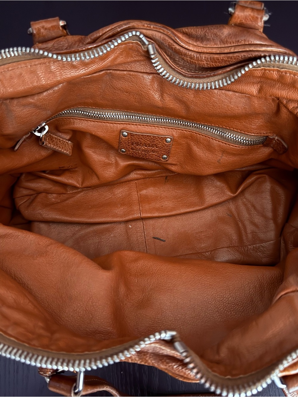 Prada Washed Buffalo Cargo Bag Cuoio - Picture 10 of 16